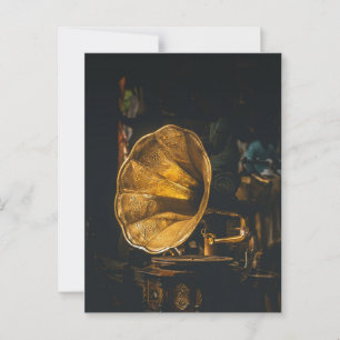 Nahaufnahme Grammophon Postkarte