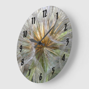 Nahaufnahme im Inneren einer Löwenzahnuhr Große Wanduhr