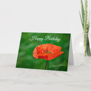 Nahaufnahme-Klappkarte mit Mohn zum Geburtstag Karte