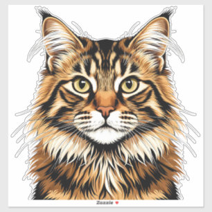 Nahaufnahme Porträt Amerikanische Bobtail Katze Aufkleber