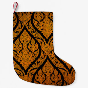 Nahaufnahme thailändischer Muster Gravur Lotus Bil Kleiner Weihnachtsstrumpf