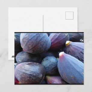 Nahaufnahme von lila Feigenfrucht Postkarte
