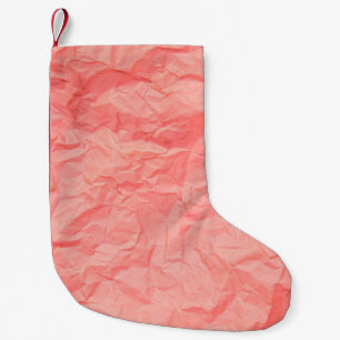Nahaufnahme von rosa Falten zerknittert alt mit Pa Kleiner Weihnachtsstrumpf