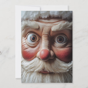 Nahaufnahme von Santas überraschter Miene Einladung