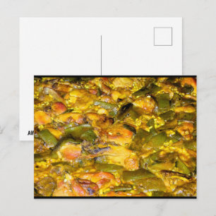 Nahaufnahme von spanischer Paella Postkarte