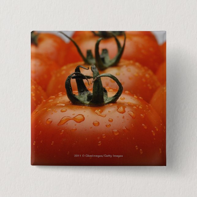 Nahaufnahme von Tomaten 2 Button (Vorderseite)
