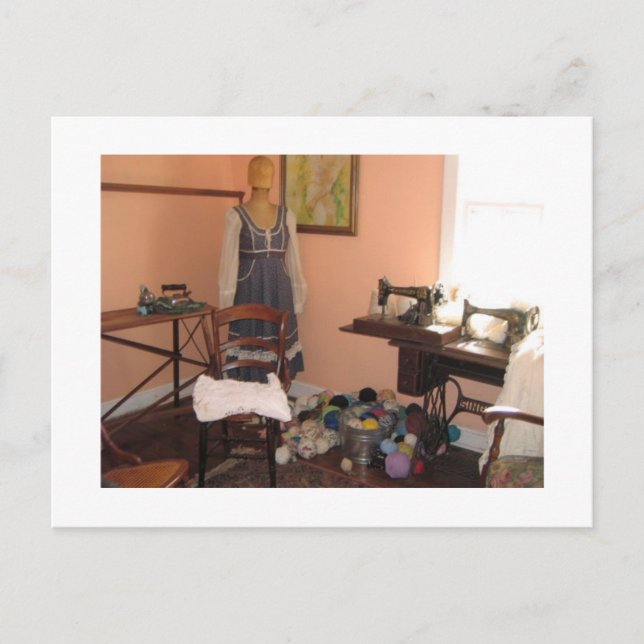 Nähbedarf aus alten Zeiten Postkarte (Vorderseite)