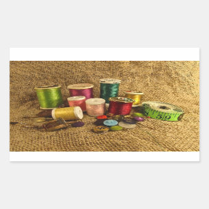 Nähbedarf Rechteckiger Aufkleber