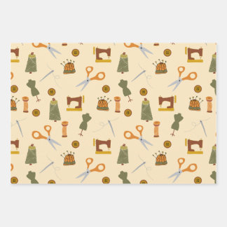 Nähbegriffe Abpackpapier Geschenkpapier Set