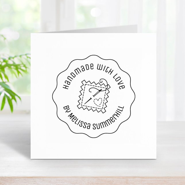 Nähboote handgefertigt mit Liebe Wavy Gummistempel (Von Creator hochgeladen)