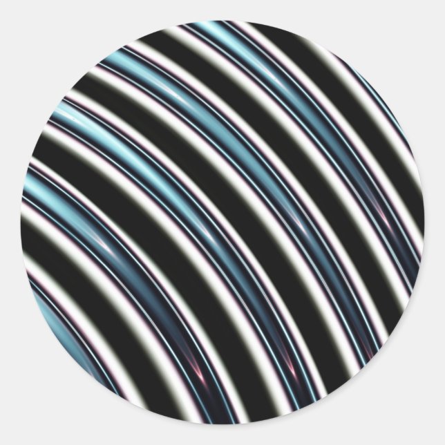 Nahe, abgerundete Linien eines Fraktals Runder Aufkleber (Vorderseite)