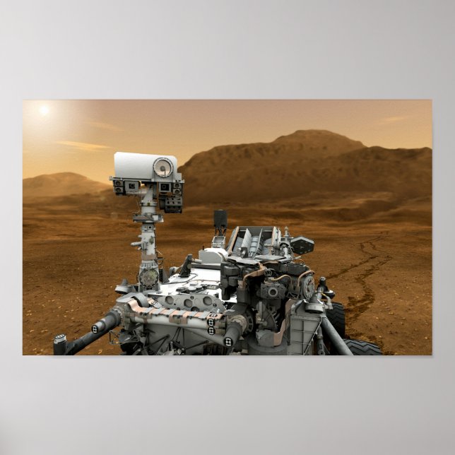 Nahe Aufführung der Mars Neugier Rover Poster (Vorne)