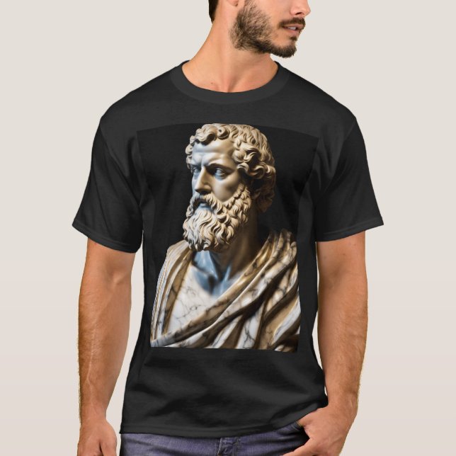 Nahe Aufnahme der römischen Statue des T - Shirt A (Vorderseite)