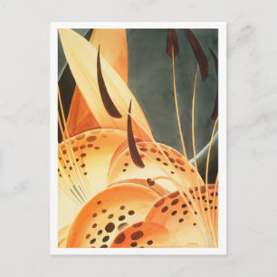 Nahe Aufnahme der Tiger Lilies Watercolor Postkart Postkarte