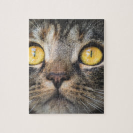 Nahe Aufnahme von Katze mit GelbAugen Puzzle