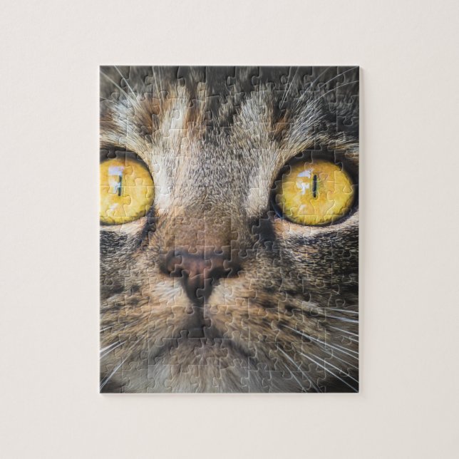 Nahe Aufnahme von Katze mit GelbAugen Puzzle (Vertikal)