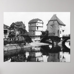Nahe Bridge, Bad Kreuznach, c.1910 Poster
