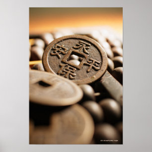 Nahe chinesische Münze Poster