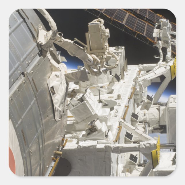 Nahe Darstellung der Komponenten Quadratischer Aufkleber (Vorderseite)