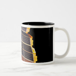 Nahe Darstellung der Solaranlagen Zweifarbige Tasse