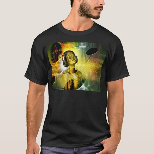 Nahe deine Augen und ergebe dich der Musik T-Shirt (Vorderseite)