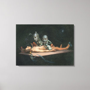 Nahe dem Tode erleben, wie böse Dämonenspirale zu  Leinwanddruck