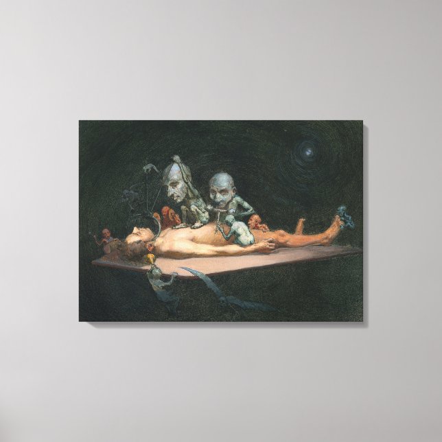 Nahe dem Tode erleben, wie böse Dämonenspirale zu  Leinwanddruck (Vorderseite)