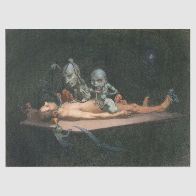 Nahe dem Tode erleben, wie böse Dämonenspirale zu  Seidenpapier (Vorderseite)