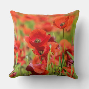 Nahe Errichtung eines Mohnfeldes, Frankreich Kissen