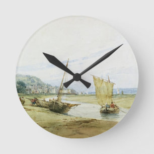 Nahe Honfleur c.1822 (w/c über Graphit auf Papier Runde Wanduhr