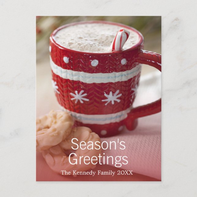 Nahe Kekse und Tasse von heißer Schokolade Postkarte (Vorderseite)