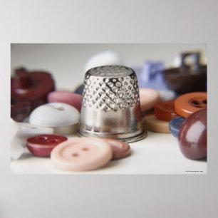 Nahe Knöpfe mit Metallkappe Poster