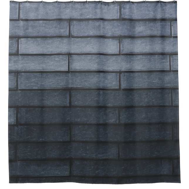 Nahe Mauer aus grauem Backstein Duschvorhang (Vorderseite)