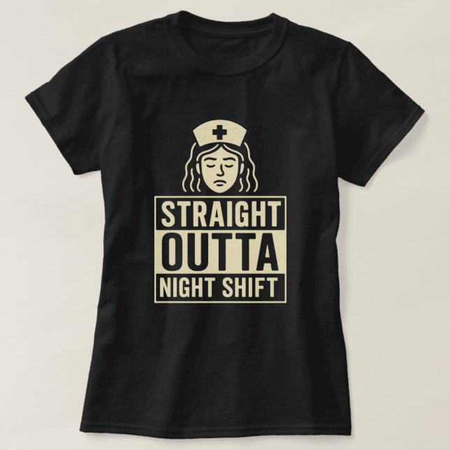 Nahe Night Shift Nurve T-Shirt (Design vorne)