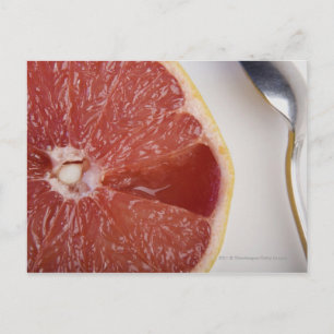 Nahe Orangenscheibe und Löffel Postkarte