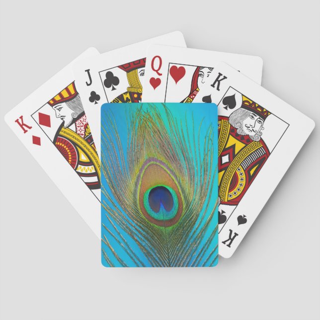 Nahe Pfauenfeder Spielkarten (Rückseite)