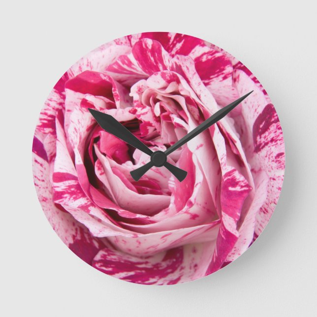 Nahe Rose Runde Wanduhr (Vorderseite)