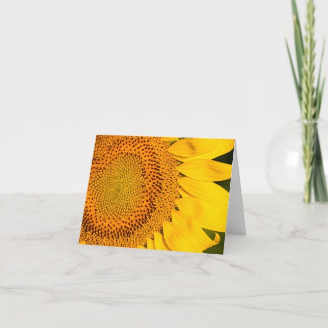 Nahe Sonnenblume geklappt Dankeschön Karte (Vorderseite)