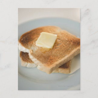 Nahe Toasten mit Butter auf Teller Postkarte