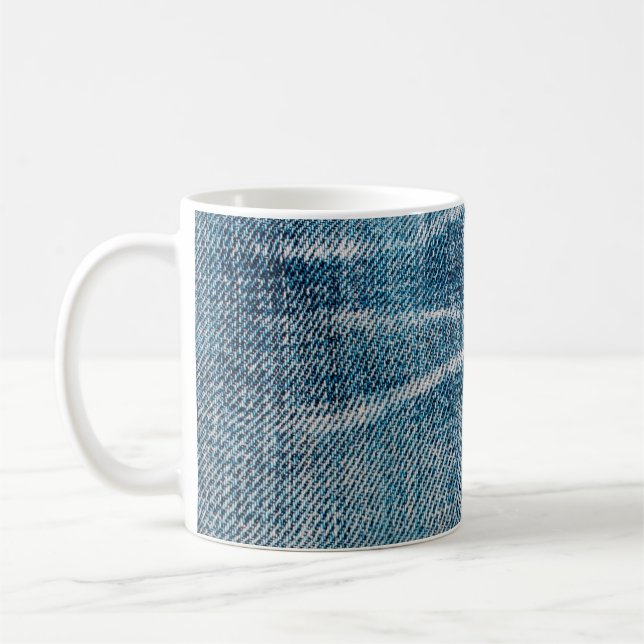 nahe Verbindung von Denimtuch Kaffeetasse (Links)