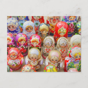 Nahe Zusammenstellung traditioneller russischer ve Postkarte