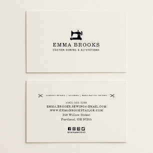 Nähen & Änderungen Visitenkarte, Logo, SM-Symbole Visitenkarte
