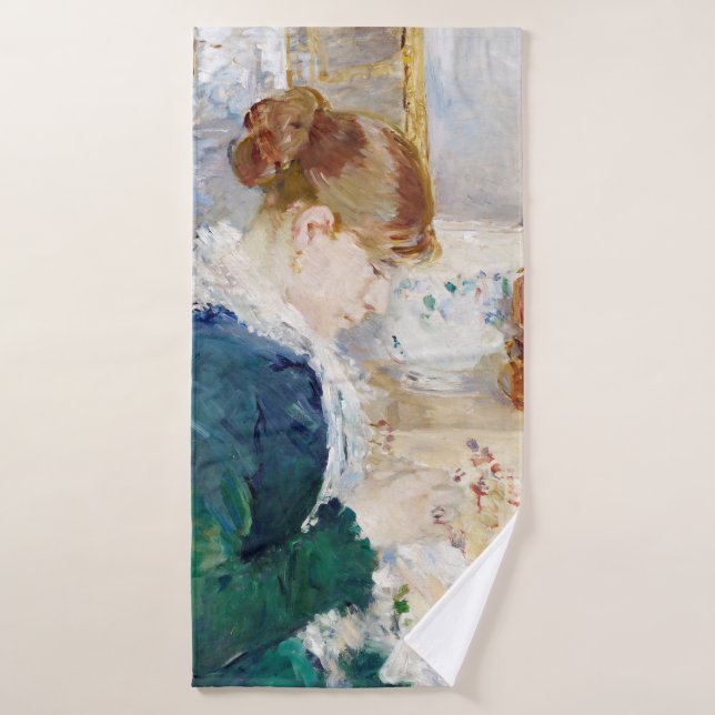 Nähen der Frau, Berthe Morisot Badehandtuch (Badehandtuch)