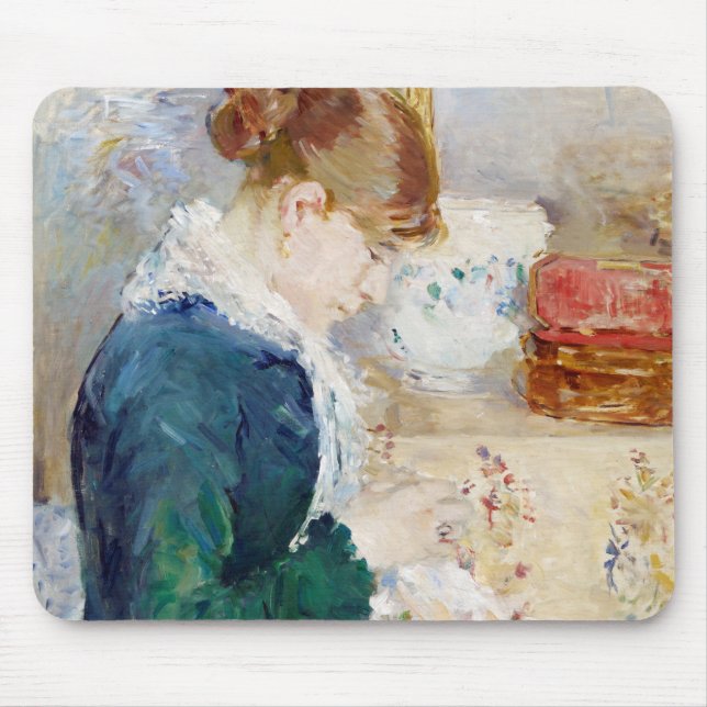 Nähen der Frau, Berthe Morisot Mousepad (Vorne)
