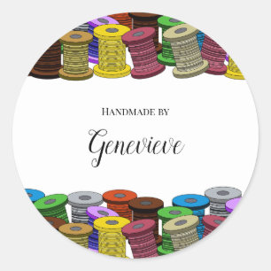 Nähen der Schneiderquilter mit personalisierbaren  Runder Aufkleber