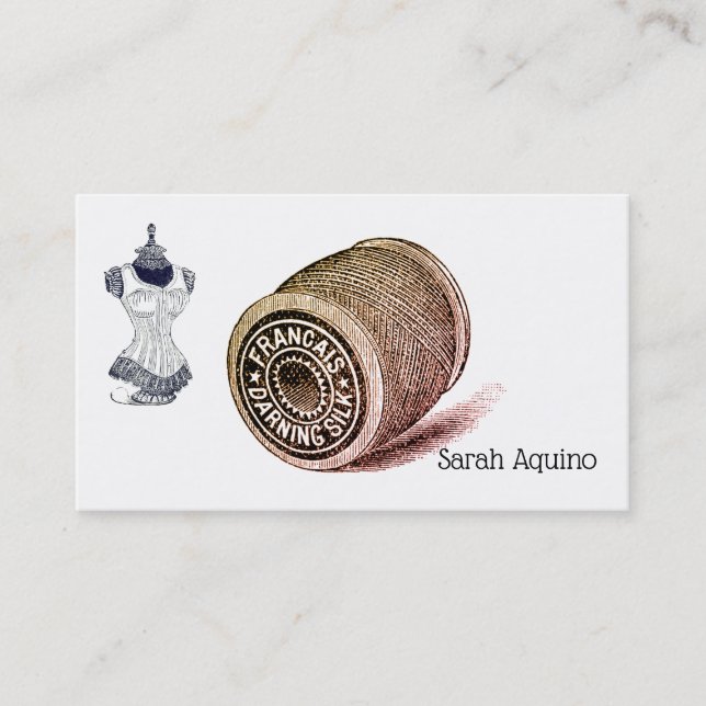 Nähen der Vintagen Kleidung und des Gewindeschluss Visitenkarte (Vorderseite)