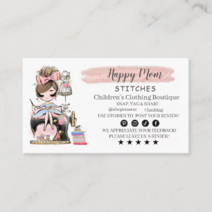 Nähen der Visitenkarte. Visitenkarte