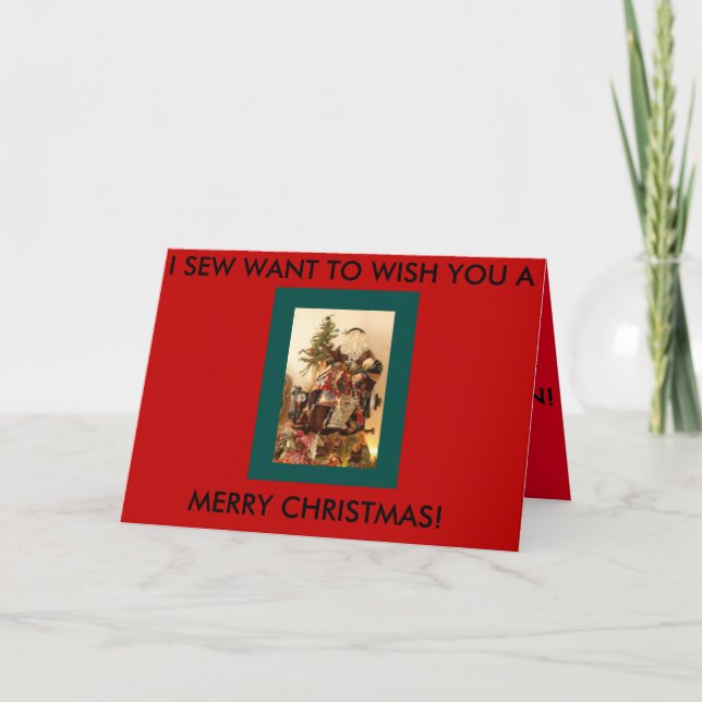 Nähen der Weihnachtskarte mit NähSanta Feiertagskarte (Vorderseite)