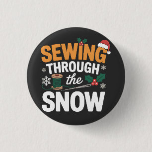 Nähen durch den Schnee Lustige Weihnachtsdecke Button