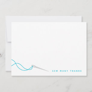 Nähen Illustriert Blue Gray Vielen Dank Dankeskarte